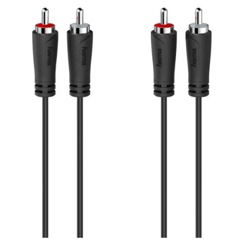 Hama 3m RCA cables, 2x RCA plugs on each end, suitable for audio connections, damaged box.