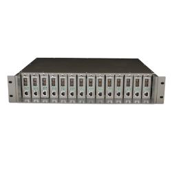 TP-LINK (MC1400) 14-Slot Rackmount Chassis, 14 Bays for up to 14 Media Converters, Hot-Swappable, 2 Fans