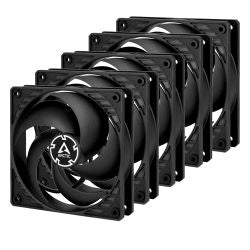 ARCTIC P12 12cm Pressure Optimised PWM PST Case Fans w/ Cable Splitter (5 Pack), Black, Fluid Dynamic, 200-1800 RPM, Value Pack