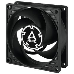 ARCTIC P8 Silent Pressure-optimised Extra Quiet 80mm Case Fan, Black, Fluid Dynamic, 1600 RPM. Black
