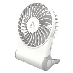 ARCTIC Summair 2Go Powerful Handheld Fan, Up to 77 Hours of Battery, Ergonomic Handle with Fold-Out Stand, White