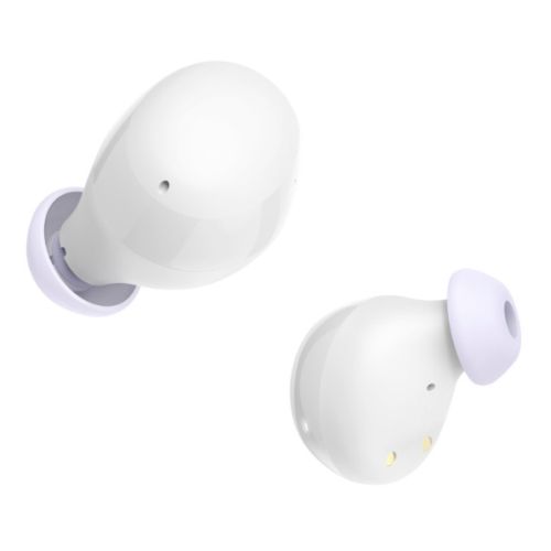 White Hama Freedom Buddy II Bluetooth earbuds with mic, touch control, bass boost, and charging case