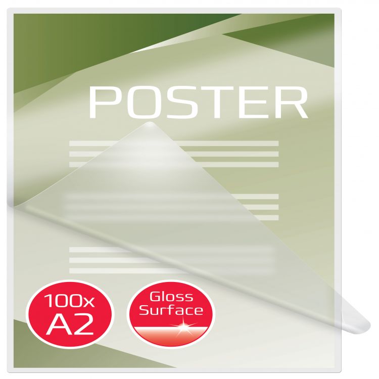 GBC IB589782 A2 Gloss 80 Mic Laminating Pouches - Pack of 100