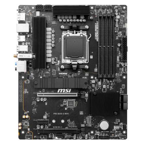 MSI PRO B650-S WIFI ATX Motherboard - AM5, DDR5, Wi-Fi 6E, 2.5G LAN