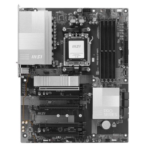 MSI PRO B840-P WIFI ATX motherboard with AM5 socket and DDR5 support, featuring Wi-Fi 7 and 2.5G LAN ports.