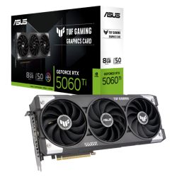Asus TUF GAMING RTX5060 Ti, PCIe5, 8GB DDR7, HDMI, 3 DP, 2602MHz Clock, RGB Lighting