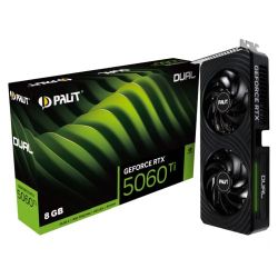 Palit RTX5060 Ti DUAL, PCIe5, 8GB DDR7, HDMI, 3 DP, 2572MHz Clock, RGB Lighting