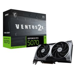 MSI RTX 5070 VENTUS 2X OC graphics card with dual fans and 12GB GDDR7 memory