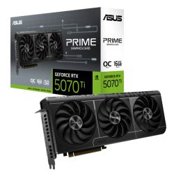 Asus PRIME RTX5070 Ti OC, PCIe5, 16GB DDR7, HDMI, 3 DP, 2527MHz Clock, Overclocked, Compact SFF-Ready