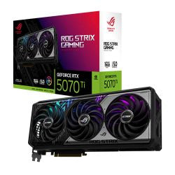 Asus ROG STRIX RTX5070 Ti, PCIe5, 16GB DDR7, 2 HDMI, 3 DP, 2482MHz Clock, RGB Lighting