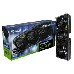 Palit RTX5070 Ti GamingPro-S OC graphics card, 16GB DDR7, RGB lighting, HDMI, 3 DisplayPorts, overclocked at 2482MHz