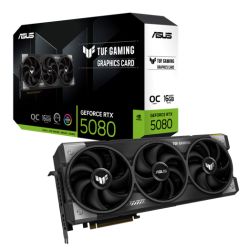 Asus TUF GAMING RTX5080 OC, PCIe5, 16GB DDR7, 2 HDMI, 3 DP, 2730MHz Clock, RGB Lighting, Overclocked