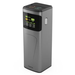 Hama High Power 65W 20000mAh Power Pack, 2x USB-C, USB-A, Fast Charging, Colour Display