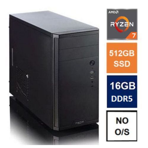 Spire MATX Tower PC, Fractal Core 1100 Case, Ryzen 7 8700G, 16GB DDR5, 512GB SSD, Corsair 550W, 2.5G LAN, No Optical, KB & Mouse, No Operating System