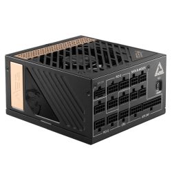 MSI MEG Ai1300P 1300W fully modular PSU with PCIe 5.1 and 10-year warranty, featuring a sleek black design