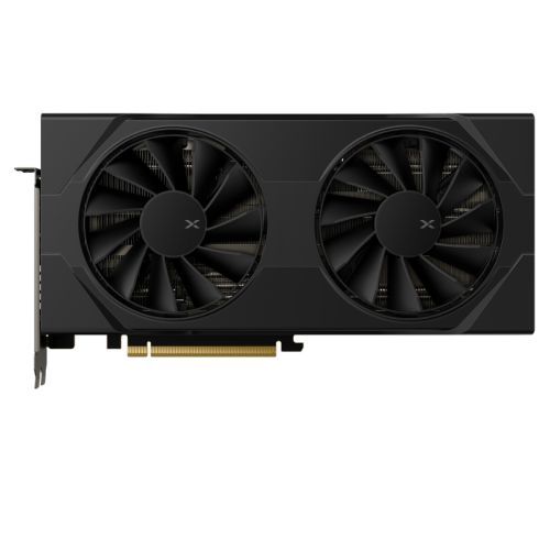 XFX Swift RX9060 XT OC Gaming Edition graphics card with 8GB DDR6, HDMI, and dual DisplayPort connectors