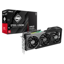 Asrock RX9070 XT Steel Legend Dark 16GB, PCIe5, 16GB DDR6, HDMI, 3 DP, 2970MHz Clock, RGB Lighting
