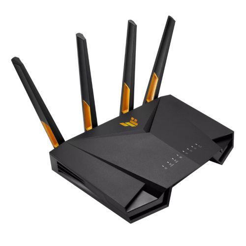 ASUS TUF Gaming AX4200 WiFi 6 router with 2.5G port and AiMesh technology, featuring a sleek design