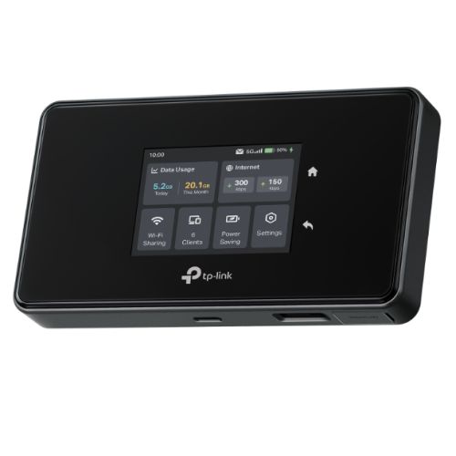 TP-LINK (M8550) 5G Mobile Wi-Fi, 4680mAh Battery, Up to 32 Devices Simultaneously, Tri-Band AXE3600, Touch Screen, Gigabit WAN/LAN