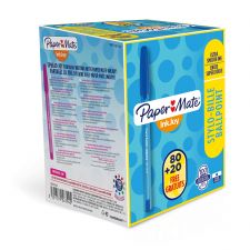 Paper Mate S0977420 Inkjoy 100 Capped Medium Tip Blue, Box of 100