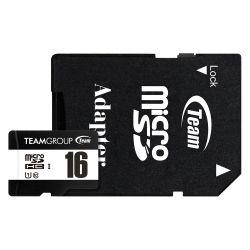 Team 16GB MicroSDHC UHS-I U1 C10 Card with SD Adapter, Class 10 UHS-I, Up to 80MB/s