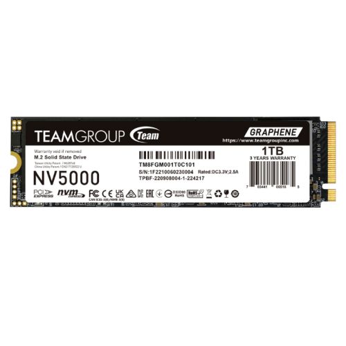TEAM 1TB NV5000 M.2 NVMe Gen4 SSD with heat dissipating graphene label, PCIe4, R/W 4500/1900 MB/s