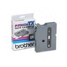 Brother TX315 glossy black tape on white label, 6mm wide, 15m long
