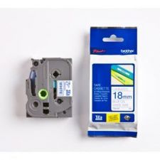 Brother TZE243 Blue on White 8M x 18mm Gloss Tape