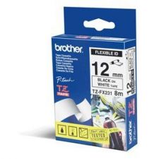 Brother TZEFX231 Black on White 8M x 12mm Flexi Tape