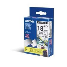 Brother TZEFX241 black on white flexi tape, 8M x 18mm, suitable for home and office labeling