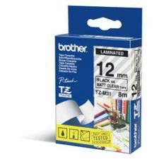 Brother TZEM31 Black on Clear 8M x 12mm Matt Tape