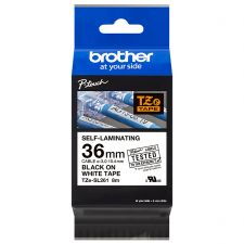 Brother TZESL261 36mm Black on White Self Laminating Tape