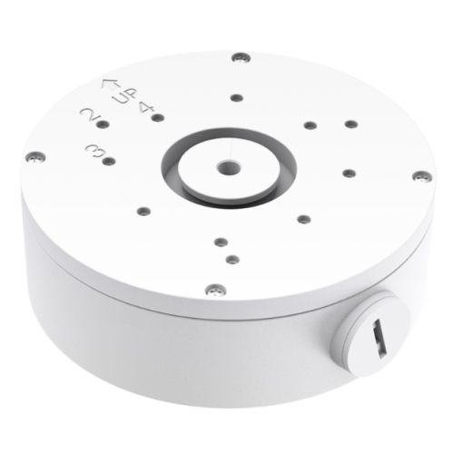 TP-LINK VIGI Network Camera Junction Box in white, designed to conceal cables for dome, bullet, and turret cameras.