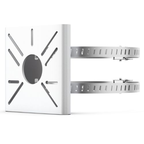 White TP-LINK VIGI camera pole mounting bracket compatible with bullet and PT cameras
