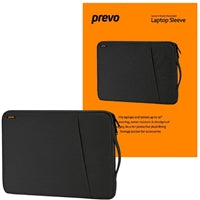 Prevo 14 Inch Laptop Sleeve - Water-Resistant Polyester, Black