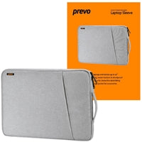 Prevo 14 Inch Laptop Sleeve - Water-Resistant Polyester, Grey