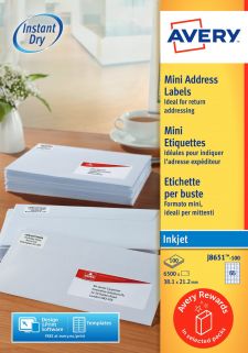 Avery J8651-100 QuickDry Mini Address Labels 100 sheets - 65 Labels per Sheet