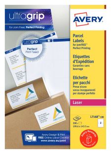 Avery L7168-100 Parcel Labels 100 sheets - 2 Labels per Sheet