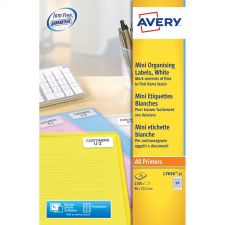 Avery L7656-25 46 x 11.1mm Mini Multipurpose Labels 25 Sheets - 84 Labels per Sheet