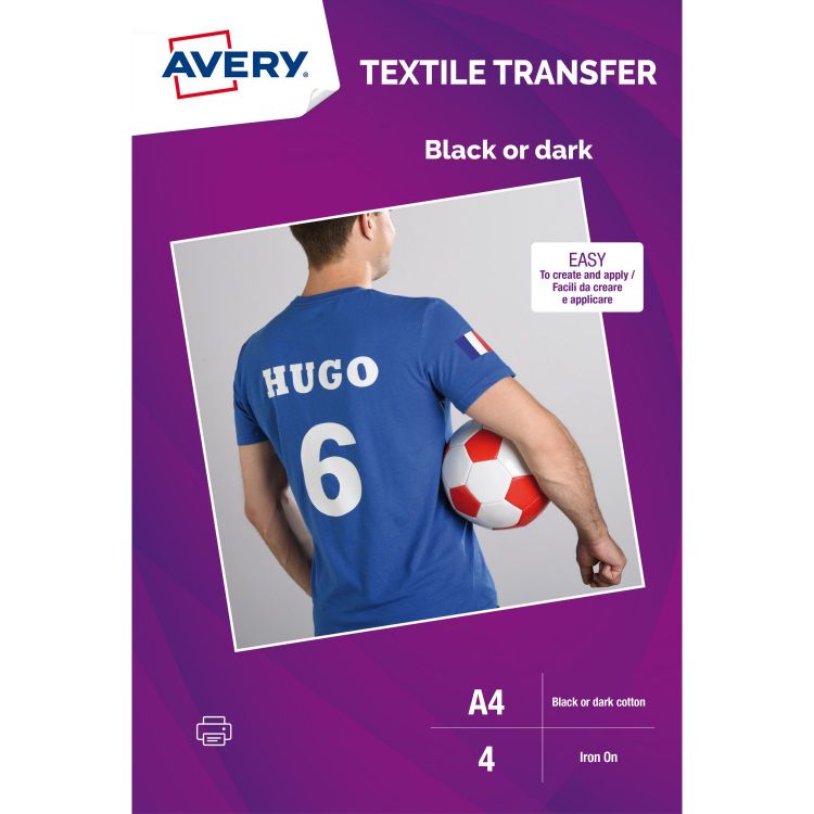Avery MD1003 210 x 297mm White Fabric Transfers 4 Sheets