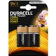 Duracell Plus Power 9V Alkaline Battery 550mAh - 2 Pack