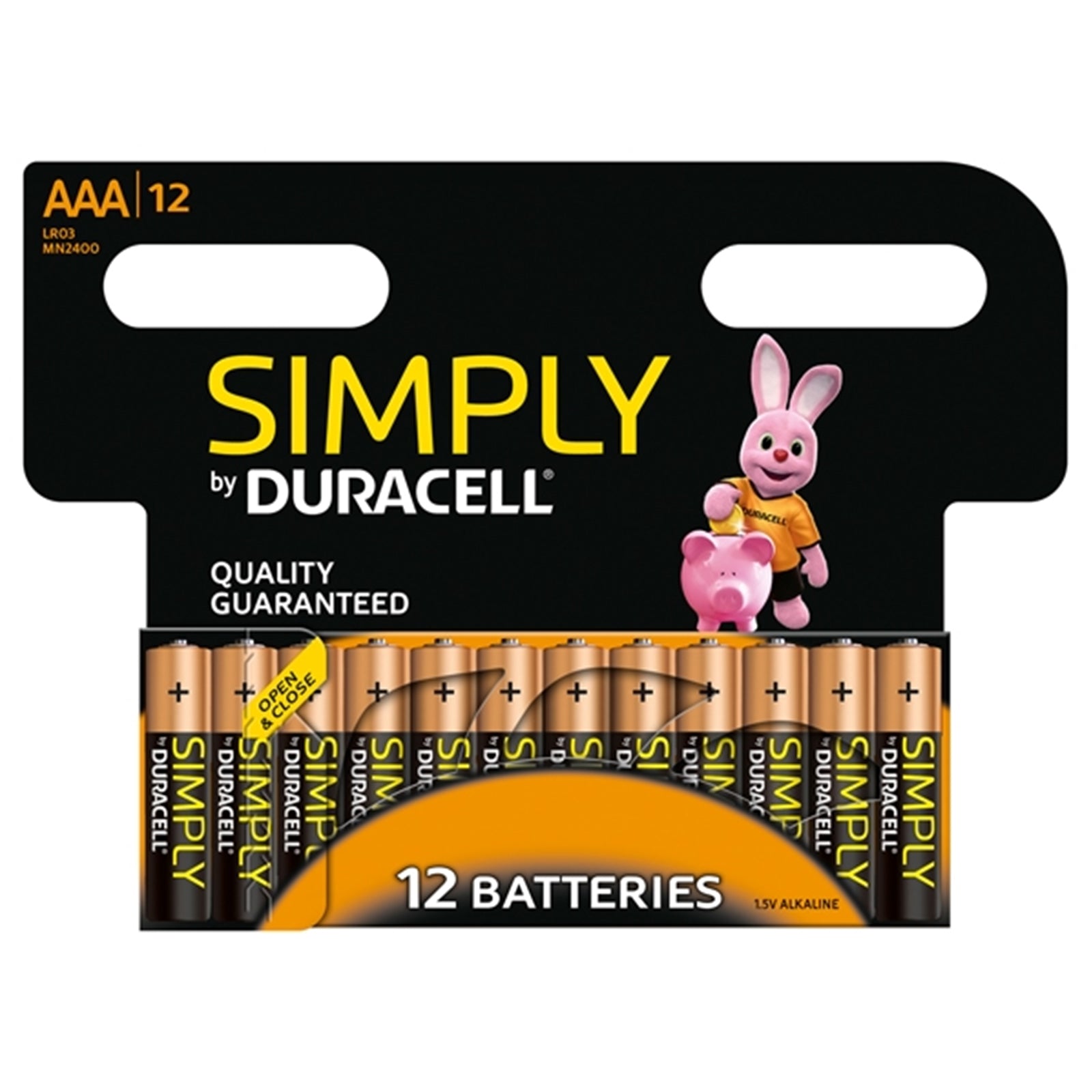 Duracell Simply AAA Alkaline Batteries 12 Pack - 1000mAh