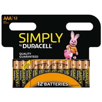Duracell Simply AAA Alkaline Batteries 12 Pack - 1000mAh