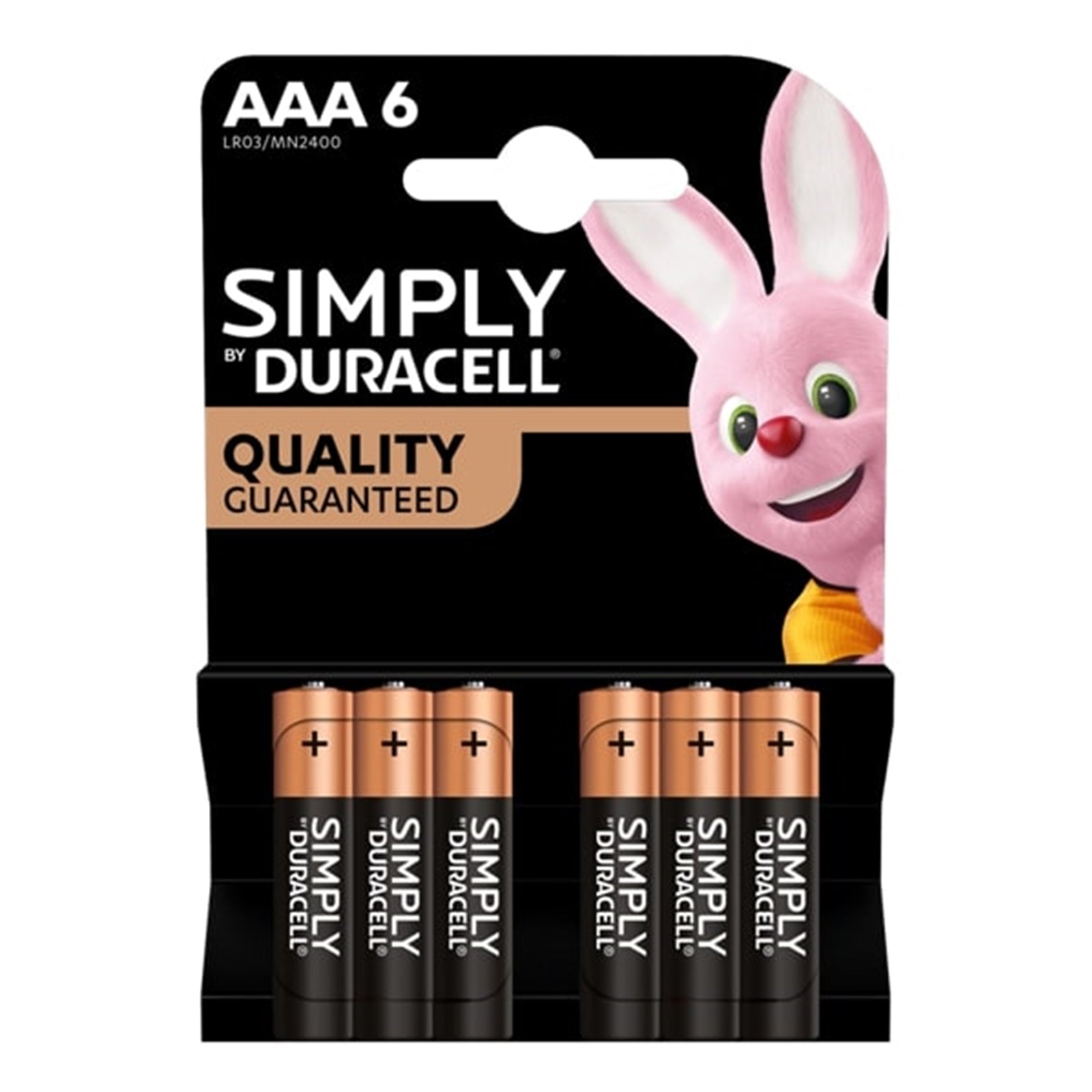 Duracell Simply AAA Alkaline Batteries 6 Pack 1000mAh