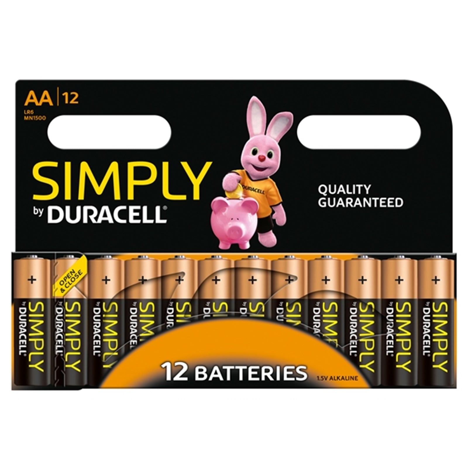 Duracell Simply AA Alkaline Batteries 12 Pack 1500mAh