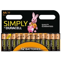 Duracell Simply AA Alkaline Batteries 12 Pack 1500mAh