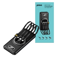 PREVO SP5002 10000mAh Wireless Power Bank Built-in Cables