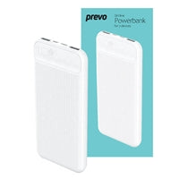 Prevo SP3012 10000mAh Power Bank - Dual USB-C Port White 218g