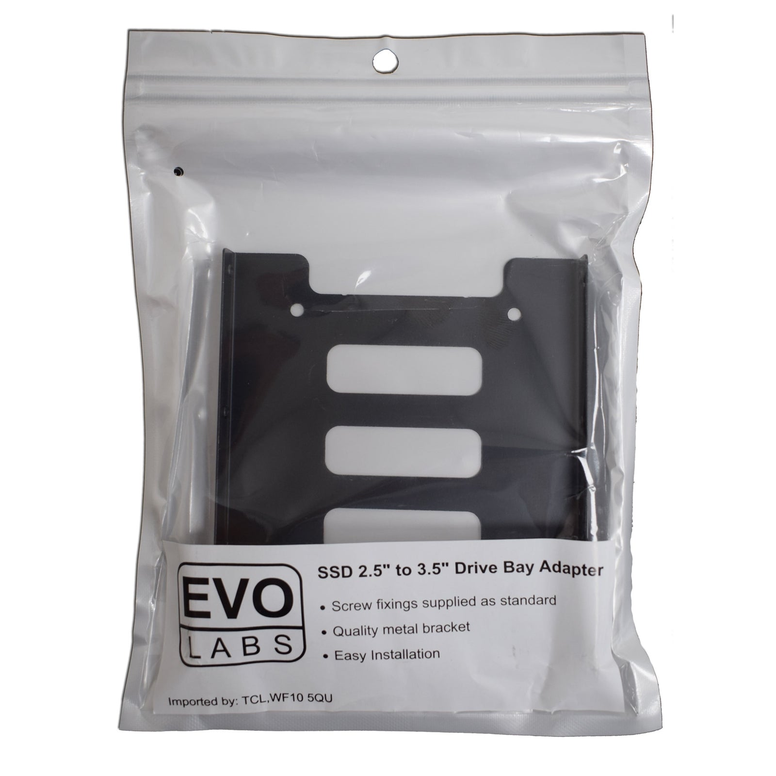 Evo Labs Metal 2.5 to 3.5 Inch Drive Bay Adapter - Black SSD/HDD