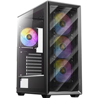 ANTEC AX85 ARGB Mid Tower Case - Black Steel, Tempered Glass, Mesh Front